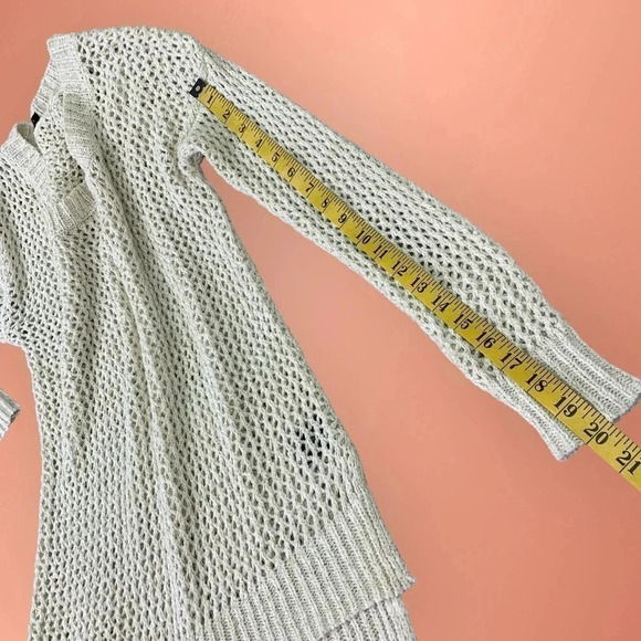 W118 by Walter Baker Cream Open Knit Pullover Sweater Women Size S Gold Thread - Picture 12 of 16